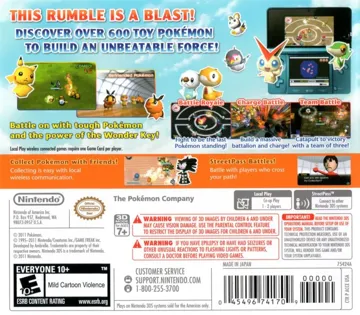Pokemon Rumble Blast (Usa) box cover back